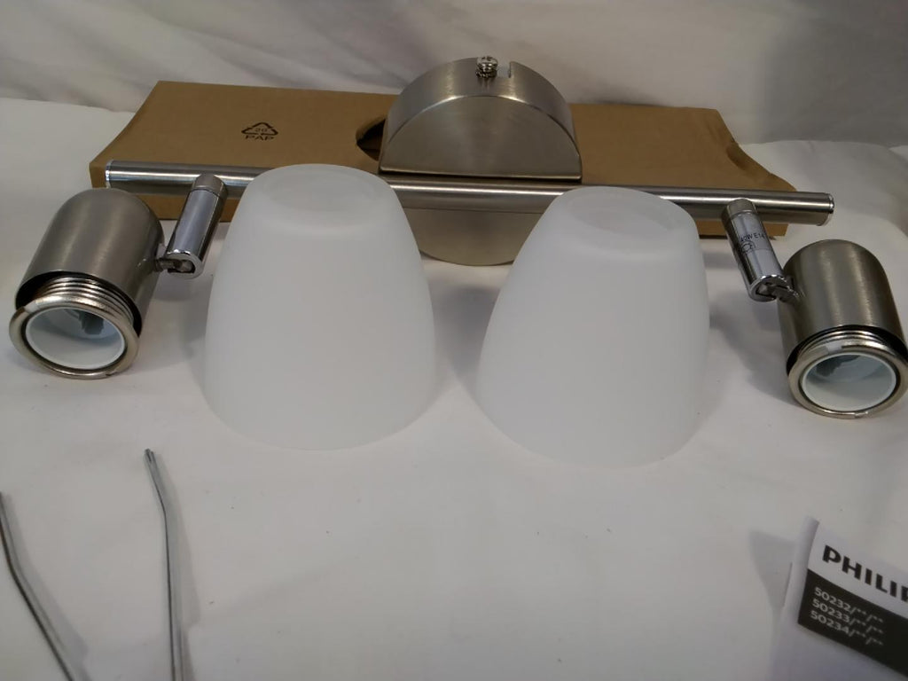 PHILIPS Burlap Faretto a Soffitto 2 Luci E14 | Cromato Opaco | Nuovo