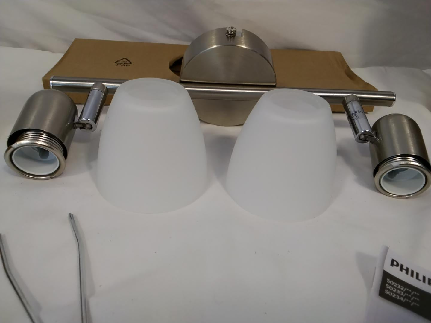 PHILIPS Burlap Faretto a Soffitto 2 Luci E14 | Cromato Opaco | Nuovo