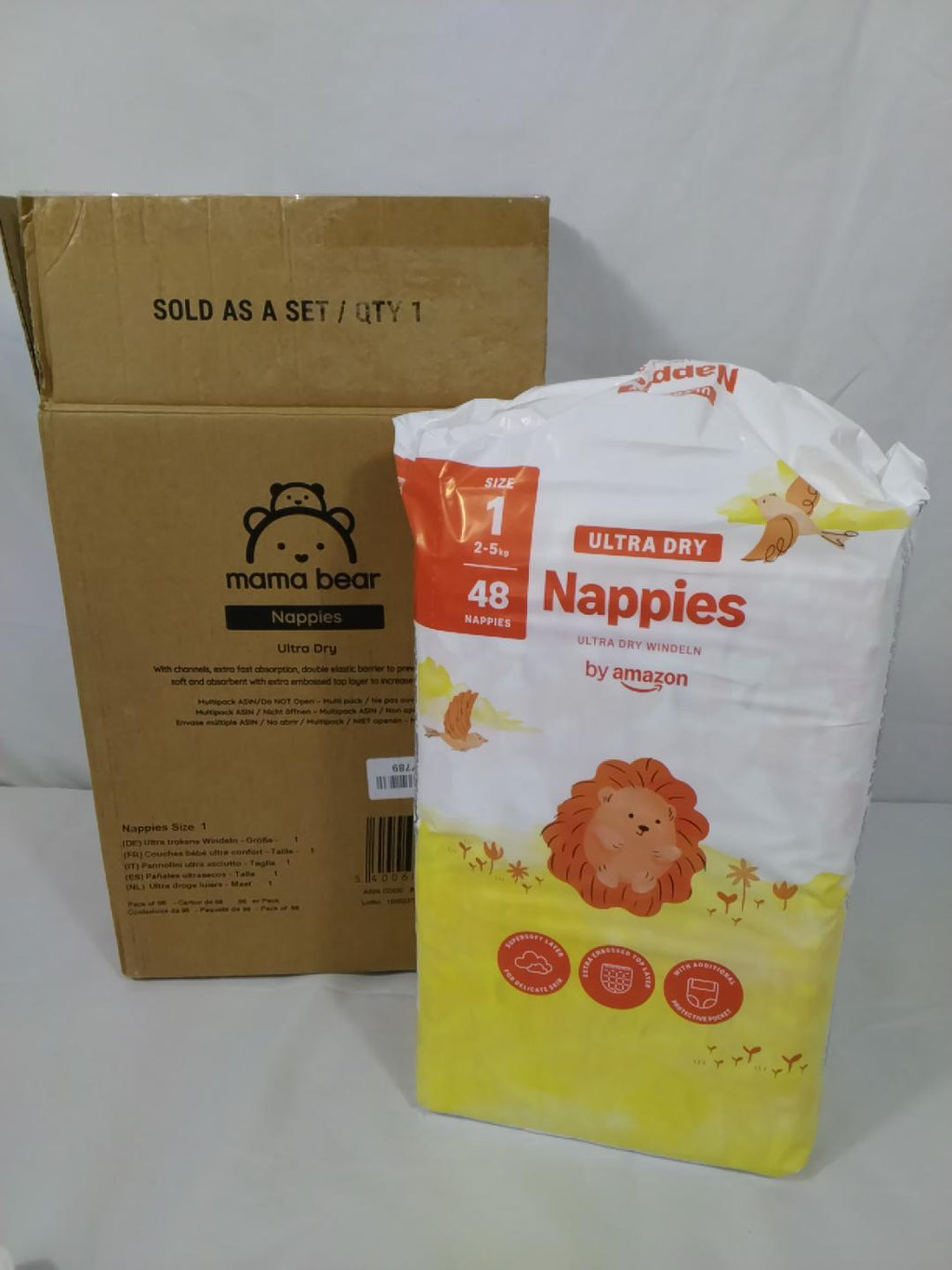 Mama Bear Nappies Ultra Dry Taglia 1 (2–5 kg) | 96 Pannolini | Nuovi