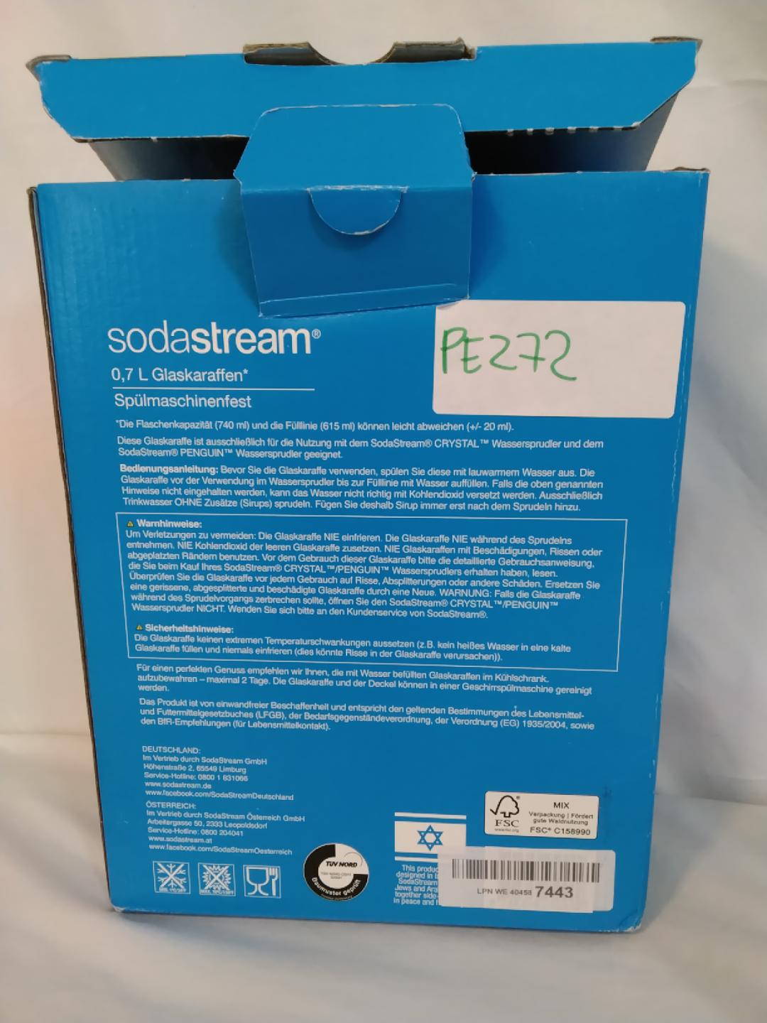 SodaStream Glass Carafe Duo Pack 0,7 L 2 Bottiglie in Vetro per Crystal e Penguin | Nuove