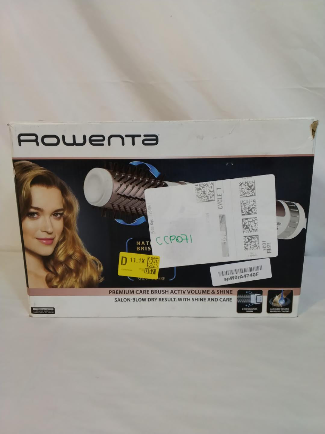 Rowenta Brush Activ Premium Care CF9540 Spazzola Rotante ad Aria Calda 1000W Ionica con 2 Spazzole | Nuova