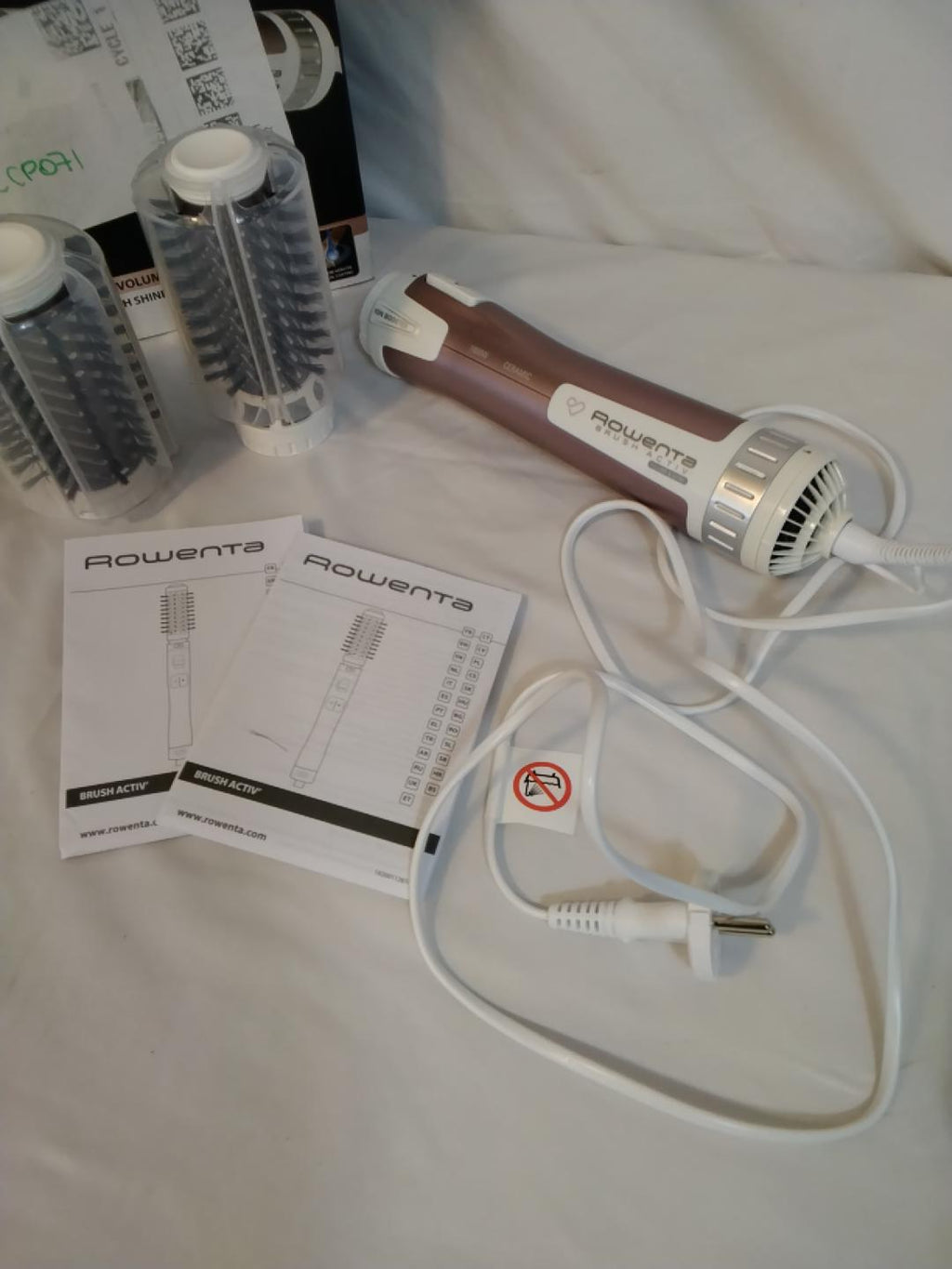 Rowenta Brush Activ Premium Care CF9540 Spazzola Rotante ad Aria Calda 1000W Ionica con 2 Spazzole | Nuova