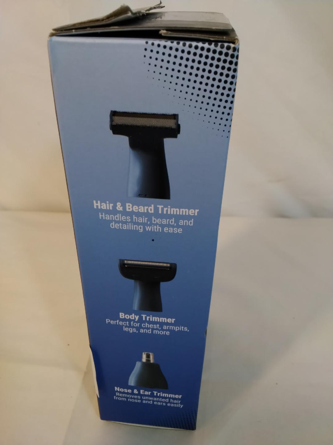BarberBoss QR-2303 Precision 3-in-1 Regolabarba Tagliacapelli Corpo Naso e Orecchie USB | Nuovo
