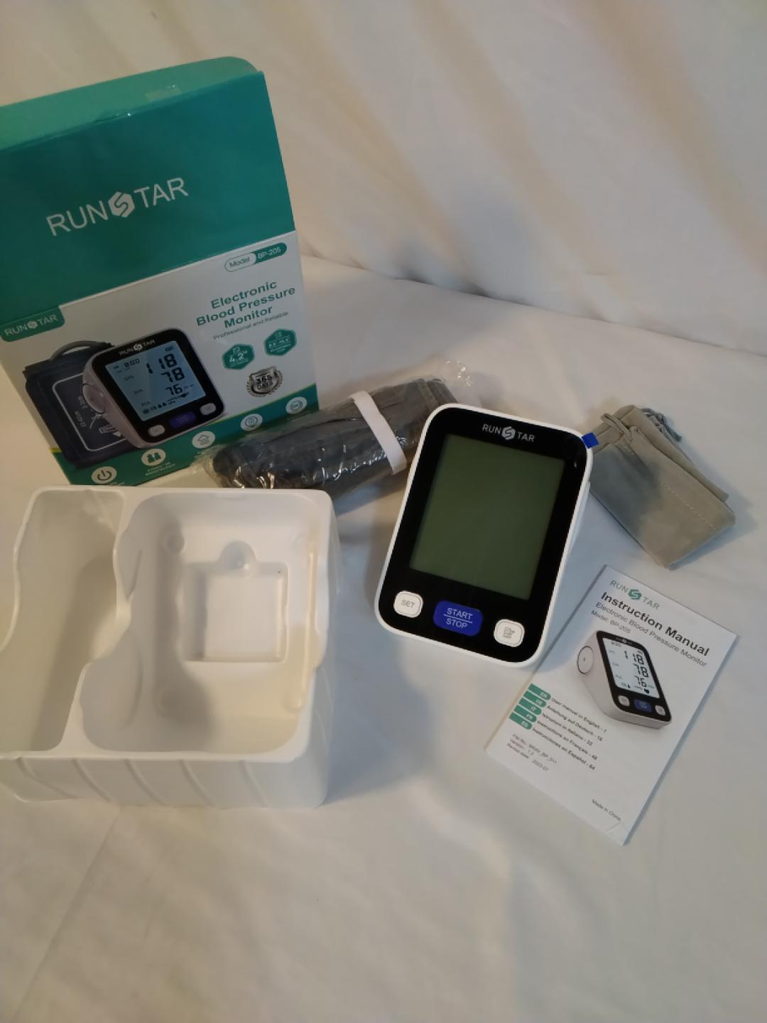 RUNSTAR BP-205 Misuratore di Pressione da Braccio Digitale Automatico 22-42 cm, 2 Utenti x 99 Memorie | Nuovo