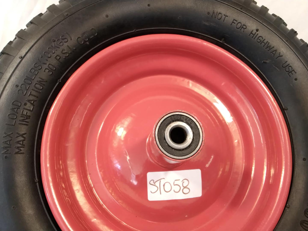 Ruota Pneumatica per Carriola 3.50-8 Ø35 cm Cerchio in Acciaio Rosso con Cuscinetti | Nuova