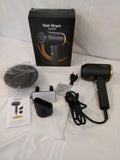 DEWILY 9246 Asciugacapelli Ionico 1800W Nero e Oro con Diffusore, Concentratore e Supporto | Nuovo