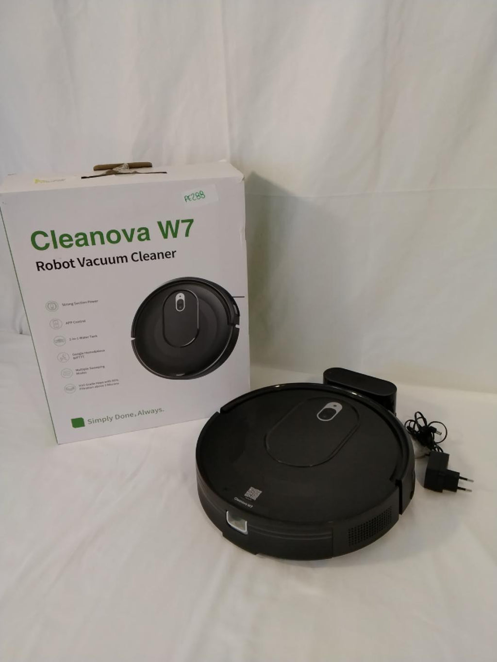 CLEANOVA W7 Robot Aspirapolvere Lavapavimenti 4000 Pa 2-in-1 | Serbatoio Acqua | 120 Minuti | App Alexa IFTTT | 55 dB | Robot Vacuum Cleaner Nero | Rigenerato in Ottime Condizioni