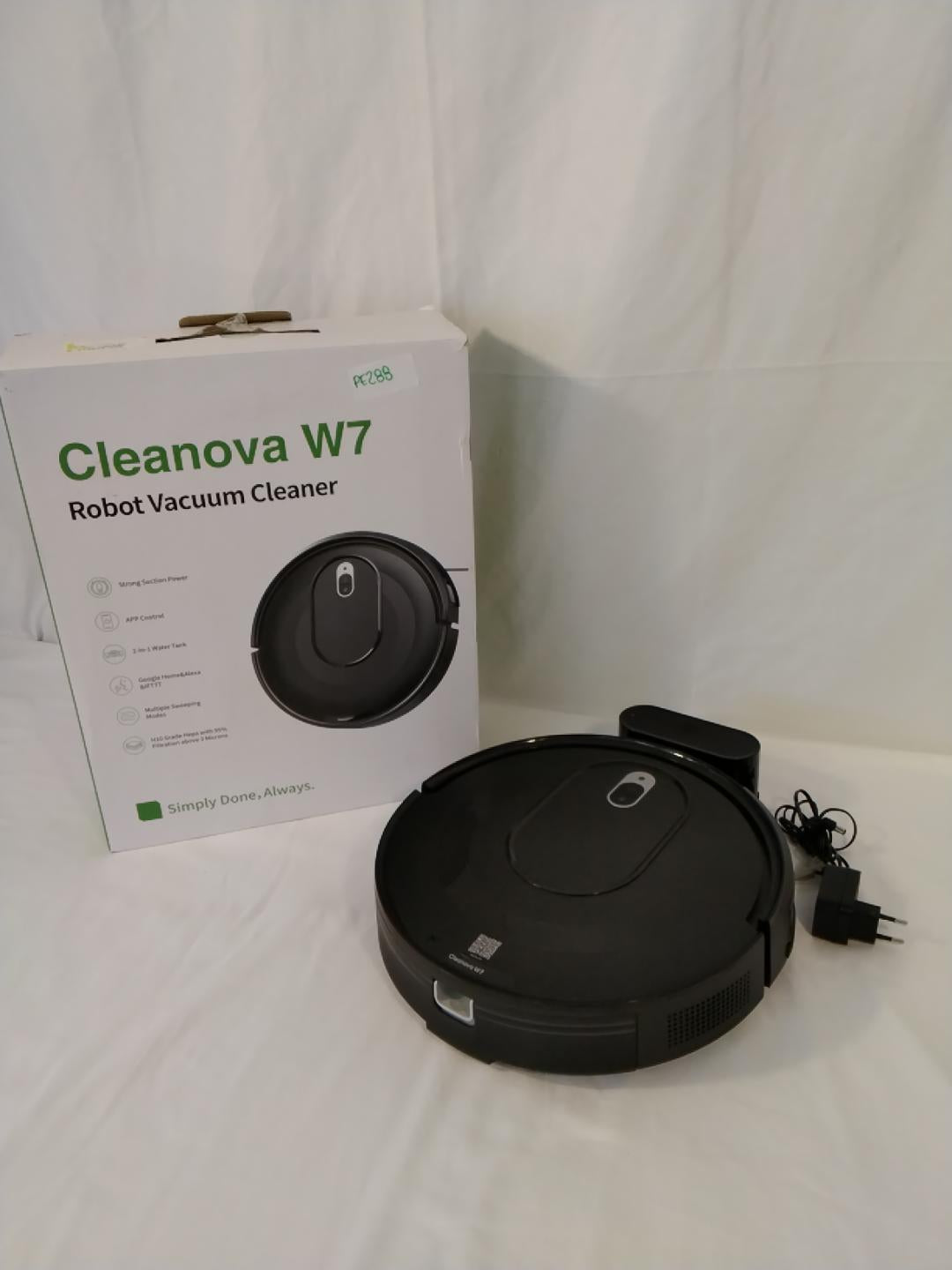CLEANOVA W7 Robot Aspirapolvere Lavapavimenti 4000 Pa 2-in-1 | Serbatoio Acqua | 120 Minuti | App Alexa IFTTT | 55 dB | Robot Vacuum Cleaner Nero | Rigenerato in Ottime Condizioni