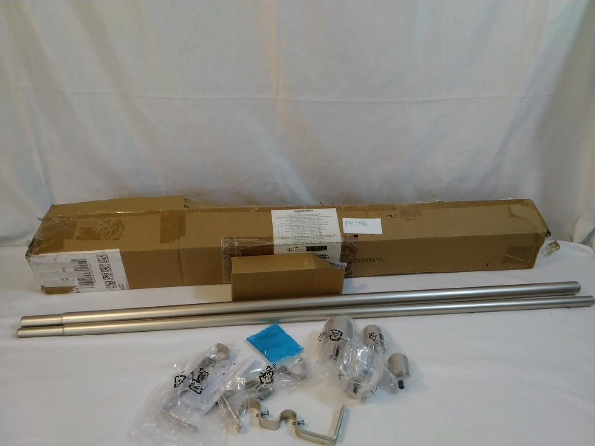 Amazon Basics Bastone Doppio per Tende 91-183 cm Nichel | NUOVO