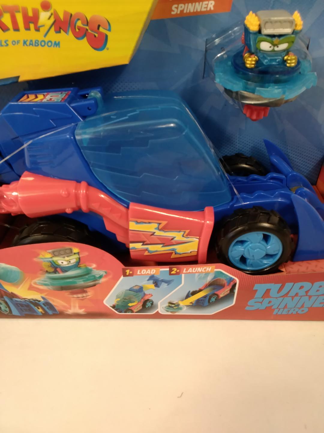 SUPERTHINGS RIVALS OF KABOOM TURBO SPINNER HERO, VEICOLO LANCIA-SPINNER, 1 KAZOOM SPINNER ESCLUSIVO, 4+ ANNI, NUOVO
