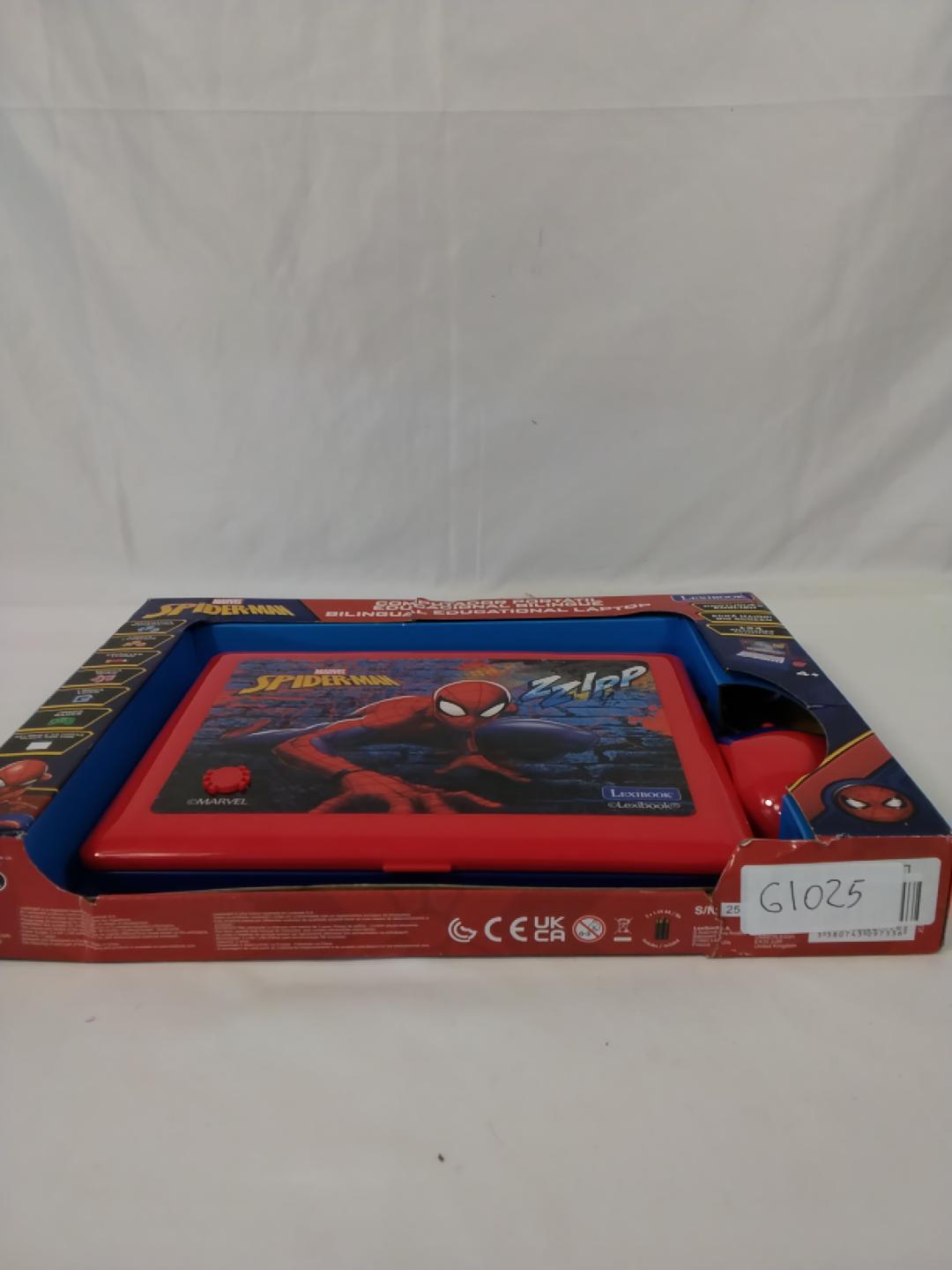 LEXIBOOK MARVEL SPIDER-MAN COMPUTER PORTATILE EDUCATIVO BILINGUE PORTOGHESE/INGLESE, 124 ATTIVITÀ, SCHERMO LCD, TASTIERA E MOUSE, 4+ ANNI, NUOVO