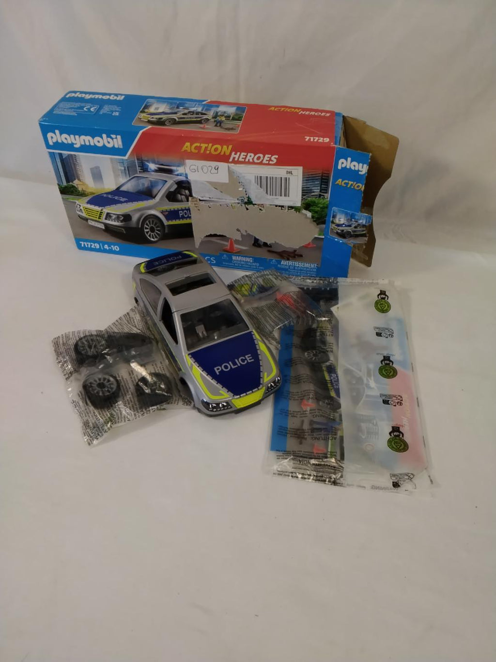 PLAYMOBIL ACTION HEROES 71729 AUTO DELLA POLIZIA, LUCI BLU E SUONO, TETTO REMOVIBILE, 24 PEZZI, 1 PERSONAGGIO, 4-10 ANNI, NUOVO