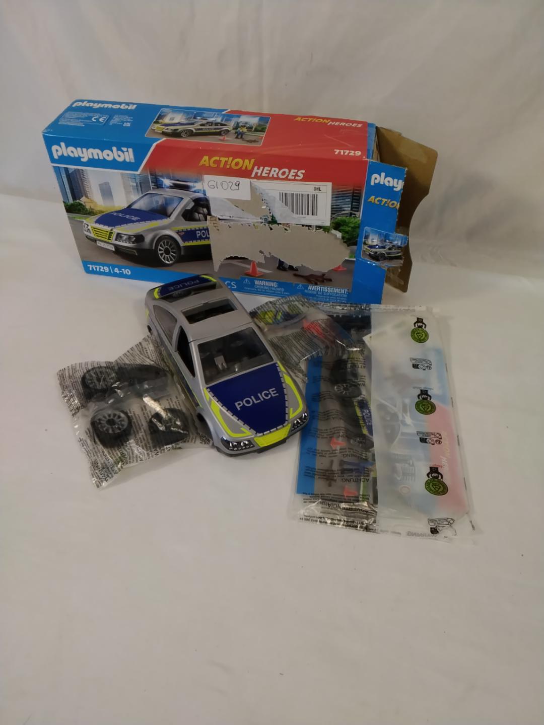 PLAYMOBIL ACTION HEROES 71729 AUTO DELLA POLIZIA, LUCI BLU E SUONO, TETTO REMOVIBILE, 24 PEZZI, 1 PERSONAGGIO, 4-10 ANNI, NUOVO