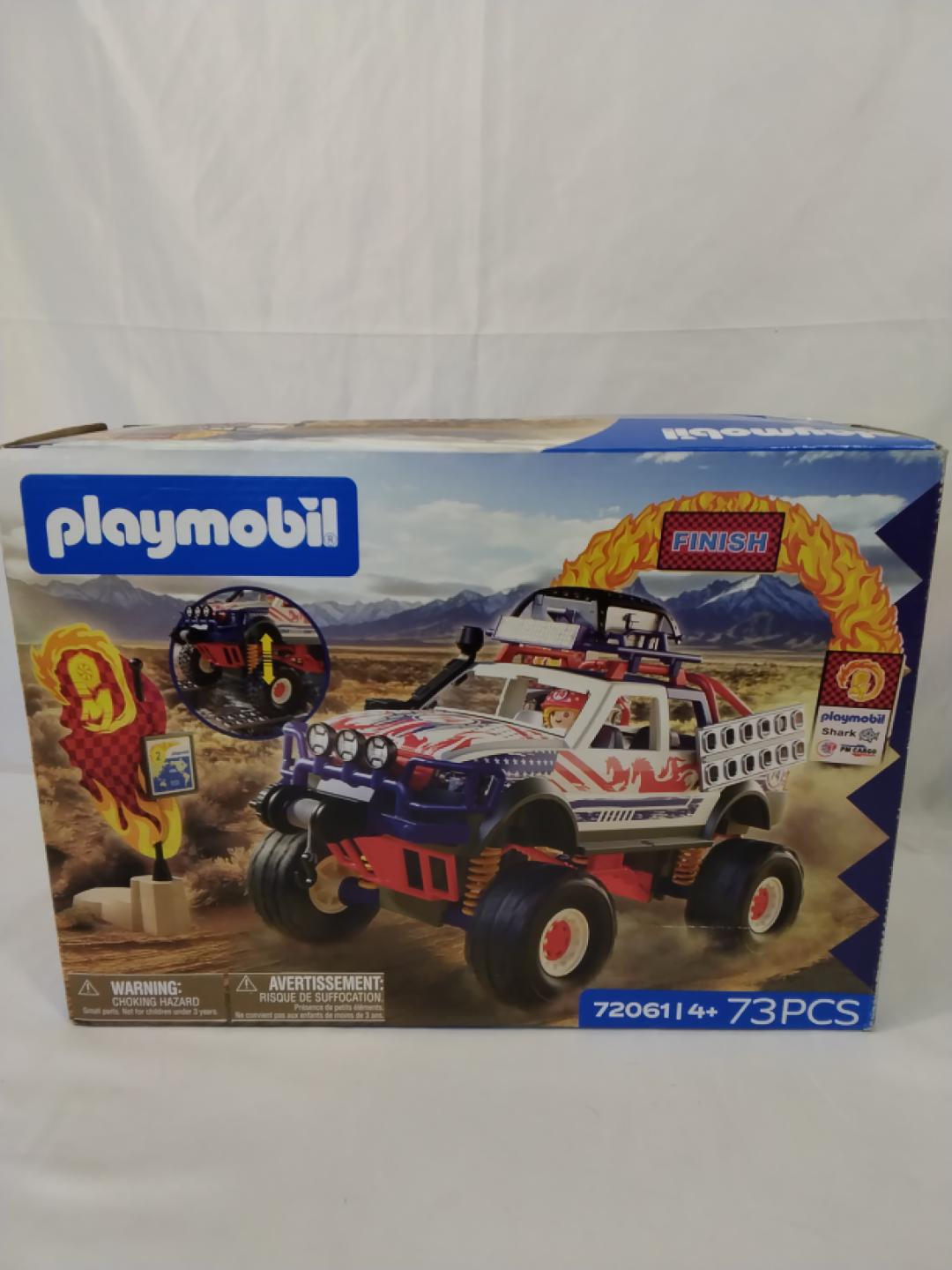 PLAYMOBIL 72061 OFFROAD TRUCK RING OF FIRE, 73 PEZZI, FUORISTRADA CON VERRICELLO, PORTAPACCHI E ACCESSORI, 4+ ANNI, NUOVO
