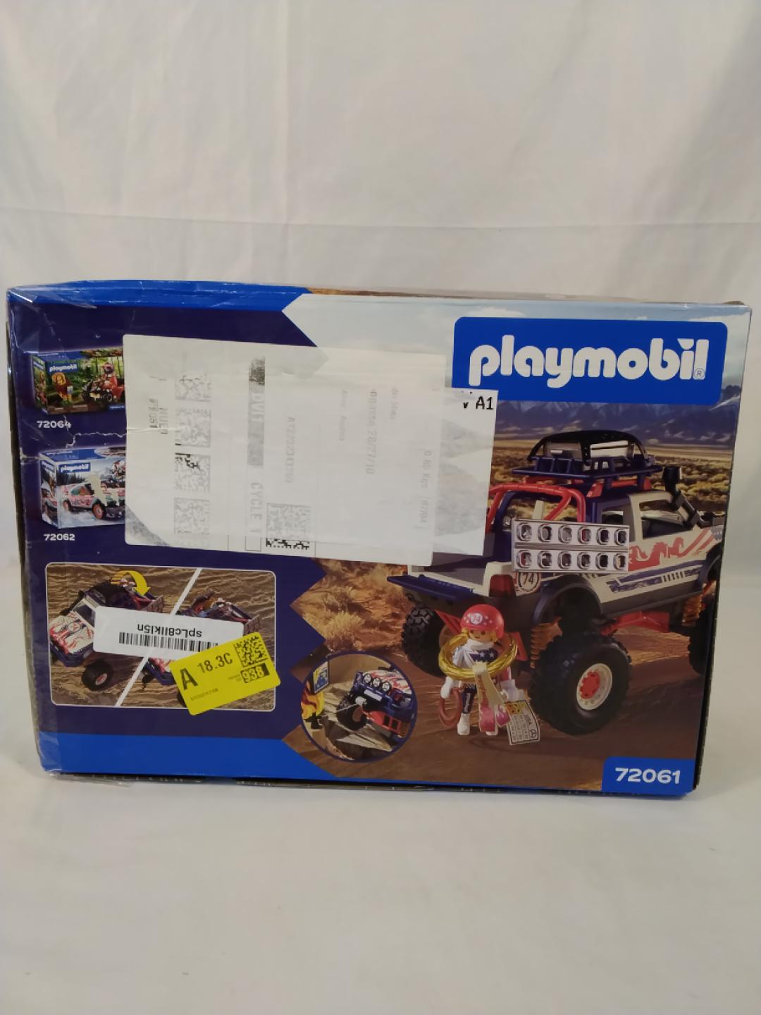 PLAYMOBIL 72061 OFFROAD TRUCK RING OF FIRE, 73 PEZZI, FUORISTRADA CON VERRICELLO, PORTAPACCHI E ACCESSORI, 4+ ANNI, NUOVO