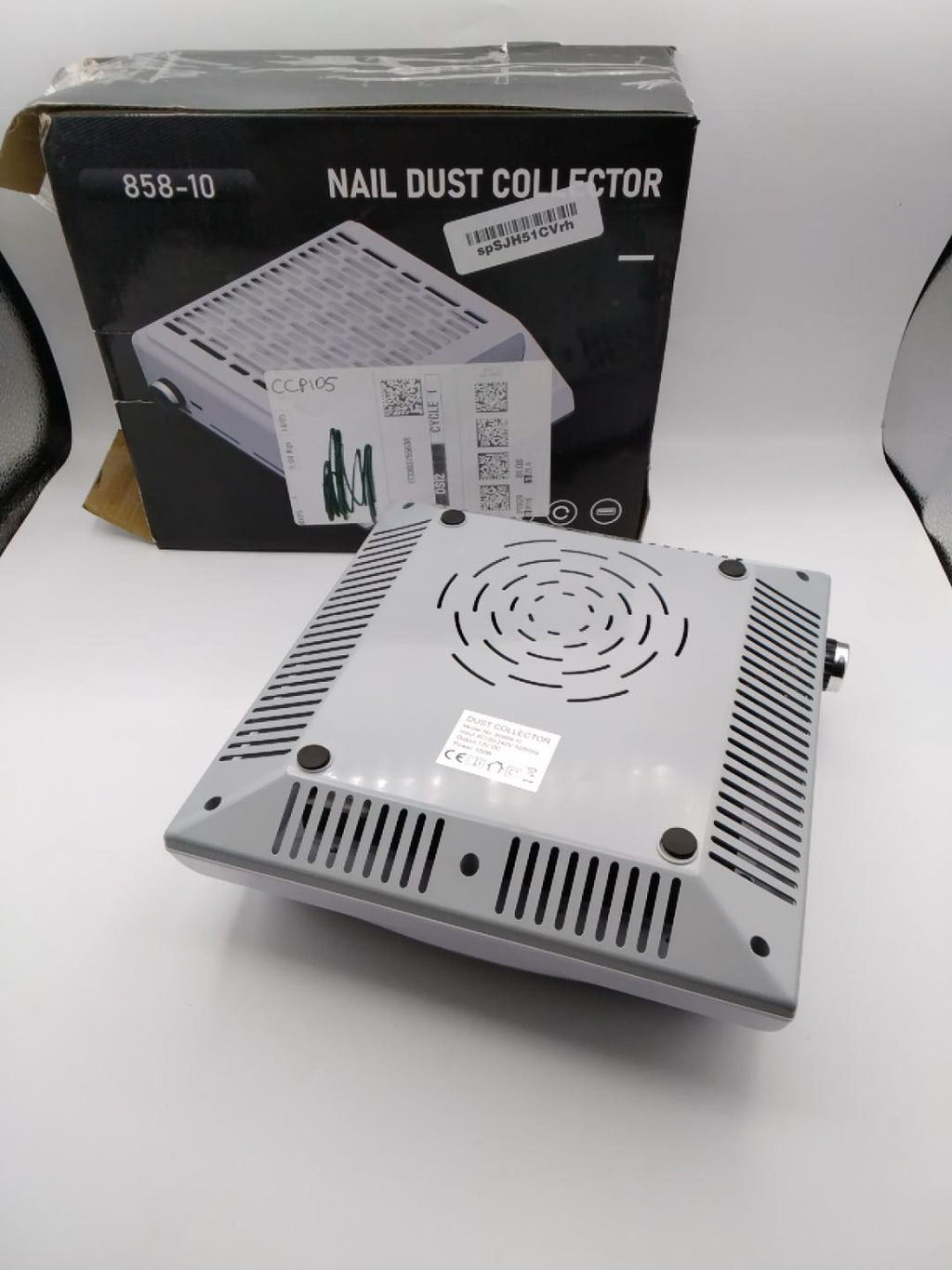 BLUEQUE BQ858-10 NAIL DUST COLLECTOR, ASPIRATORE POLVERE UNGHIE 100W, 4500 RPM, ASPIRAZIONE REGOLABILE, FILTRO REMOVIBILE, BASSA RUMOROSITÀ, 12V, BIANCO, USO PROFESSIONALE, NUOVO