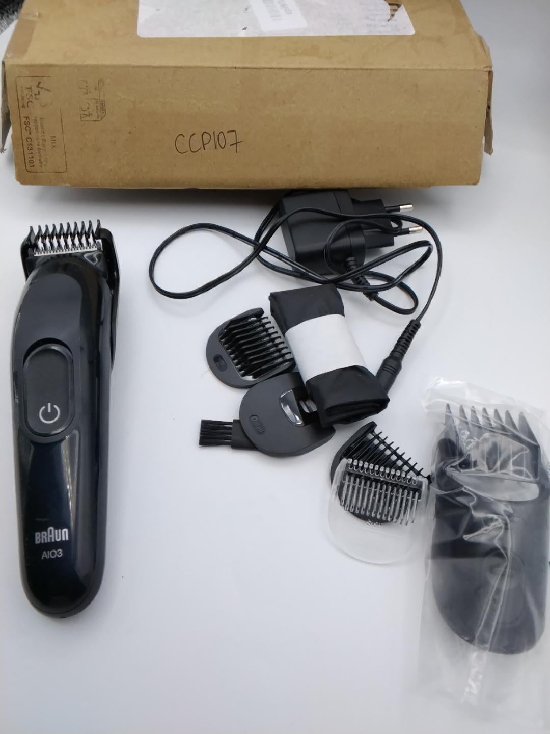 ✂️BRAUN ALL-IN-ONE SERIES 3 AIO3545 8-IN-1, RIFINITORE BARBA E CAPELLI, 14 LUNGHEZZE 3-21 MM, LAMA ULTRA AFFILATA, 50 MIN AUTONOMIA, 8 ACCESSORI, NERO, NUOVO