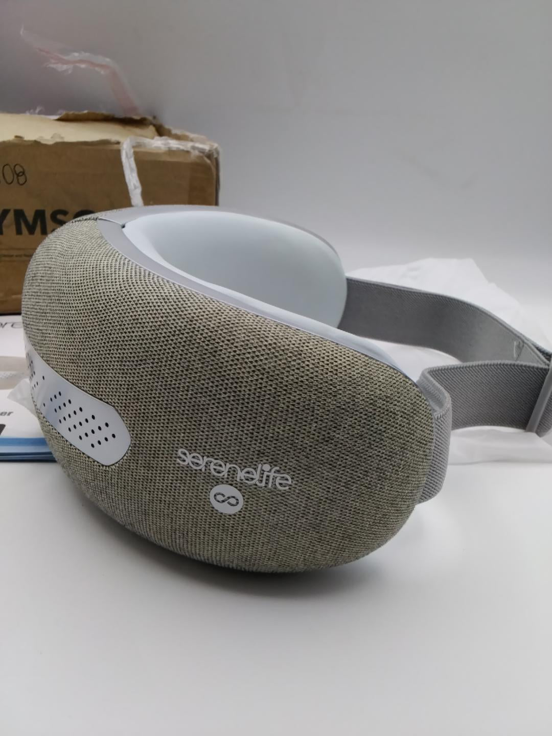 SERENELIFE SLEYMSG82 Massaggiatore Occhi Intelligente con Calore, Freddo, Compressione Aria, Vibrazione, Bluetooth, Batteria Ricaricabile, Pieghevole, Beige Nuovo