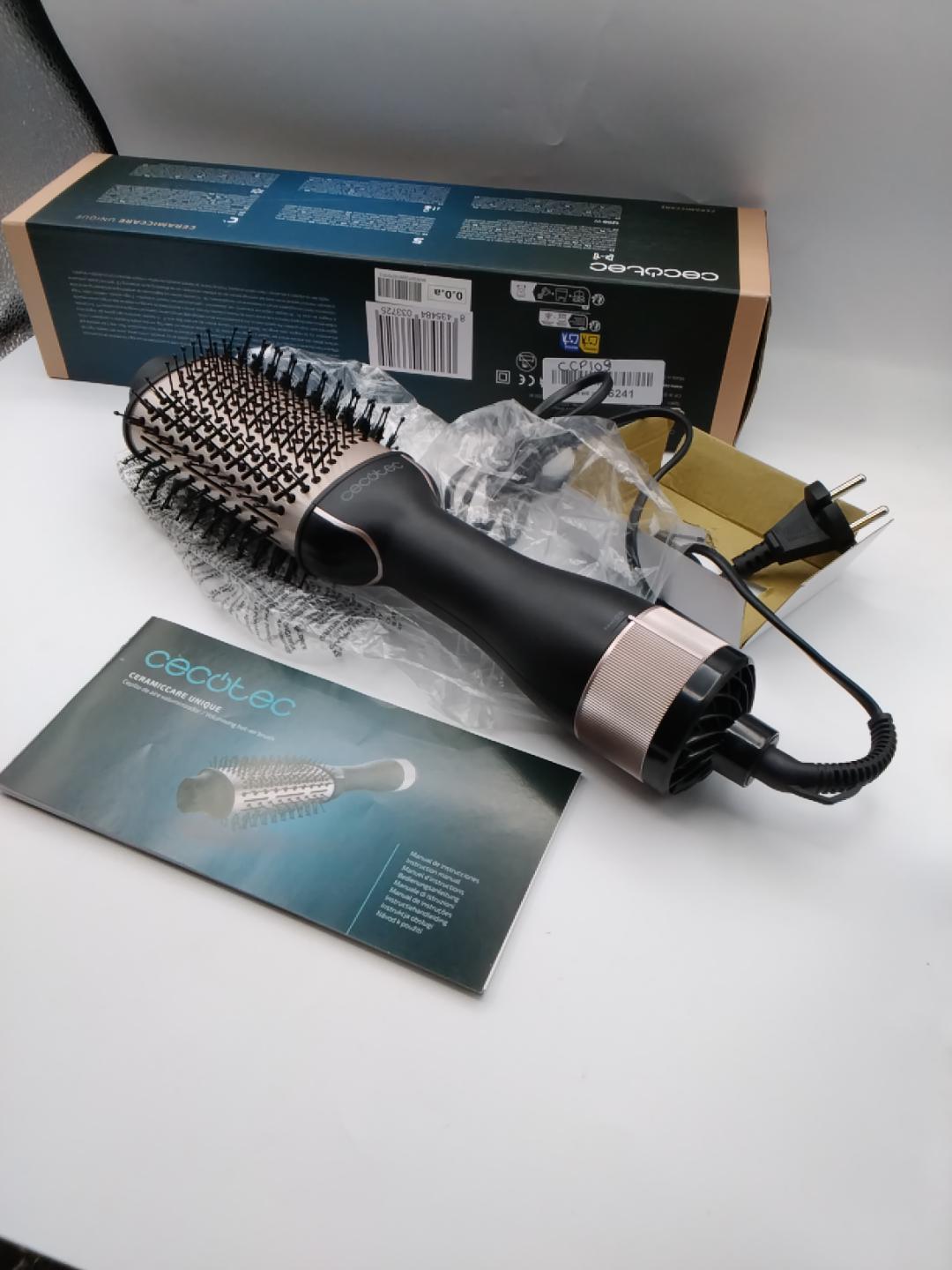 💇‍♀️CECOTEC CERAMICCARE UNIQUE 2 IN 1, SPAZZOLA AD ARIA CALDA 1200W, RIVESTIMENTO IN CERAMICA, 3 TEMPERATURE, 2 VELOCITÀ, ARIA FREDDA, VOLUMIZZANTE, LISCIANTE E MODELLANTE, CAVO 360°, NUOVO