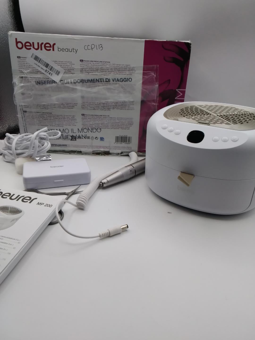 💅BEURER MP 200 STUDIONAILS PRO, STAZIONE MANICURE E PEDICURE 3-IN-1, FRESA 26.000 GIRI/MIN, LAMPADA UV/LED, ASPIRATORE POLVERE, 9 ACCESSORI, TIMER 30/60/120 SEC, OTTIME CONDIZIONI