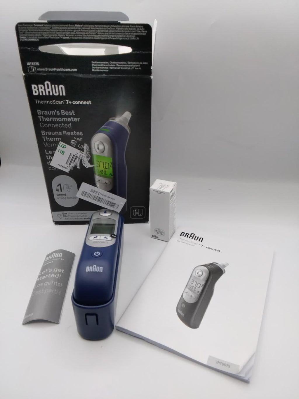 🌡️BRAUN THERMOSCAN 7+ CONNECT IRT6575, TERMOMETRO AURICOLARE BLUETOOTH, APP BRAUN FAMILY CARE, AGE PRECISION, DISPLAY CON CODIFICA A COLORI, LUCE NOTTURNA, 2 PILE AA, NUOVO