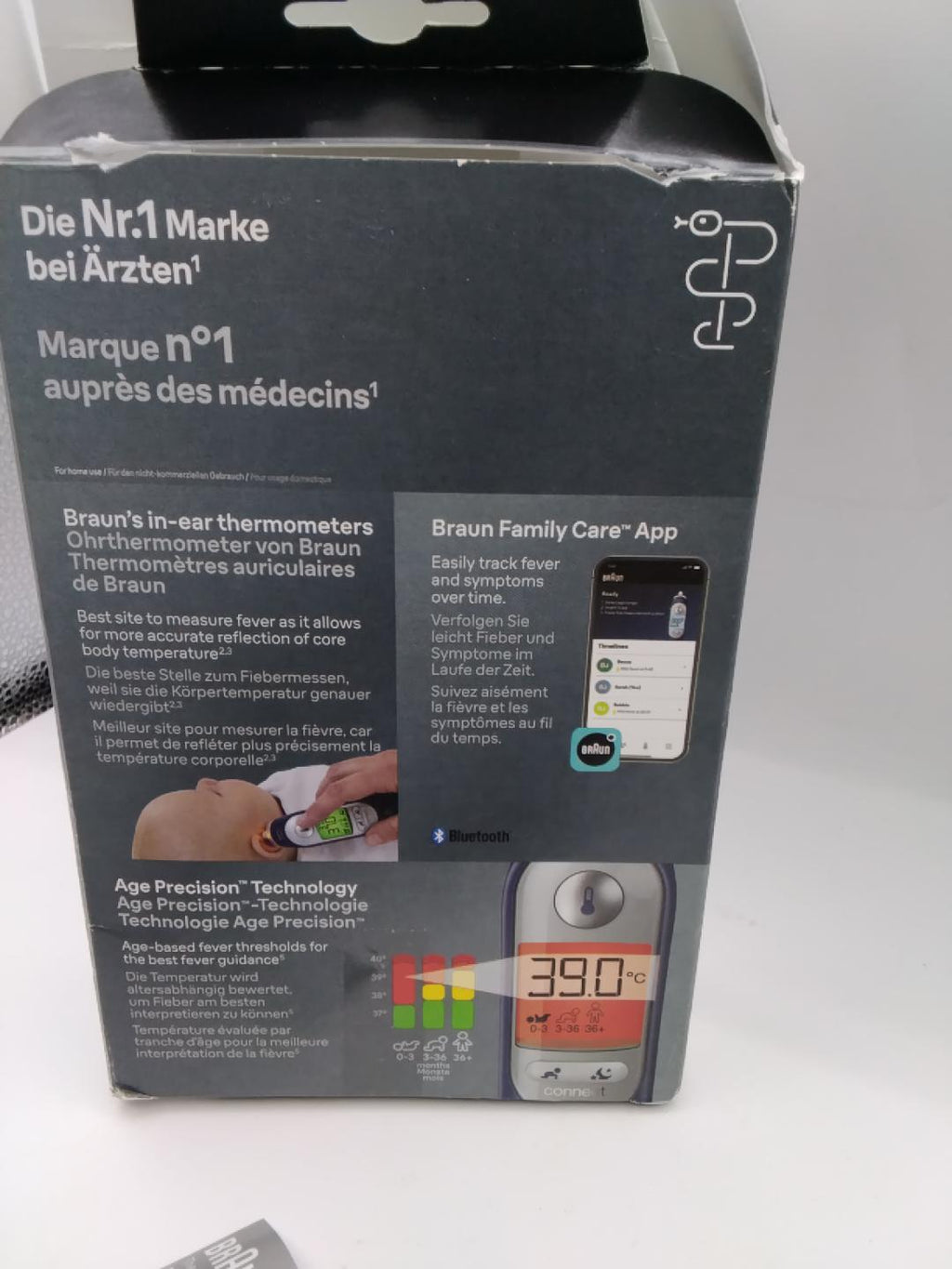 🌡️BRAUN THERMOSCAN 7+ CONNECT IRT6575, TERMOMETRO AURICOLARE BLUETOOTH, APP BRAUN FAMILY CARE, AGE PRECISION, DISPLAY CON CODIFICA A COLORI, LUCE NOTTURNA, 2 PILE AA, NUOVO