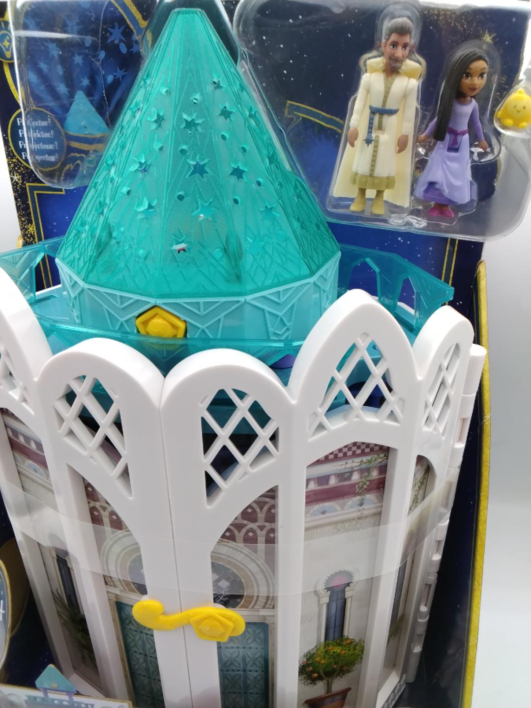 🏰MATTEL DISNEY WISH ROSAS CASTLE PLAYSET, CASTELLO DI ROSAS, 20+ PEZZI, 2 BAMBOLE, 1 PERSONAGGIO, 21 ACCESSORI, PROIETTORE, 5 AREE DI GIOCO, 3+ ANNI, NUOVO