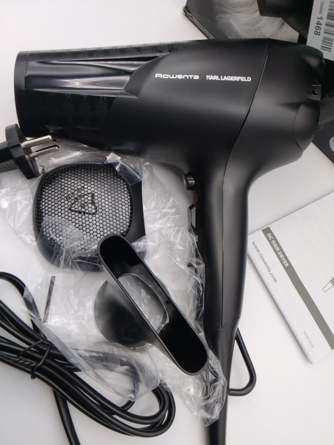 💇‍♀️ROWENTA X KARL LAGERFELD STUDIO DRY CV581LF0, ASCIUGACAPELLI 2300W, 2 VELOCITÀ, 3 TEMPERATURE, THERMO CONTROL, CONCENTRATORE, NERO, NUOVO