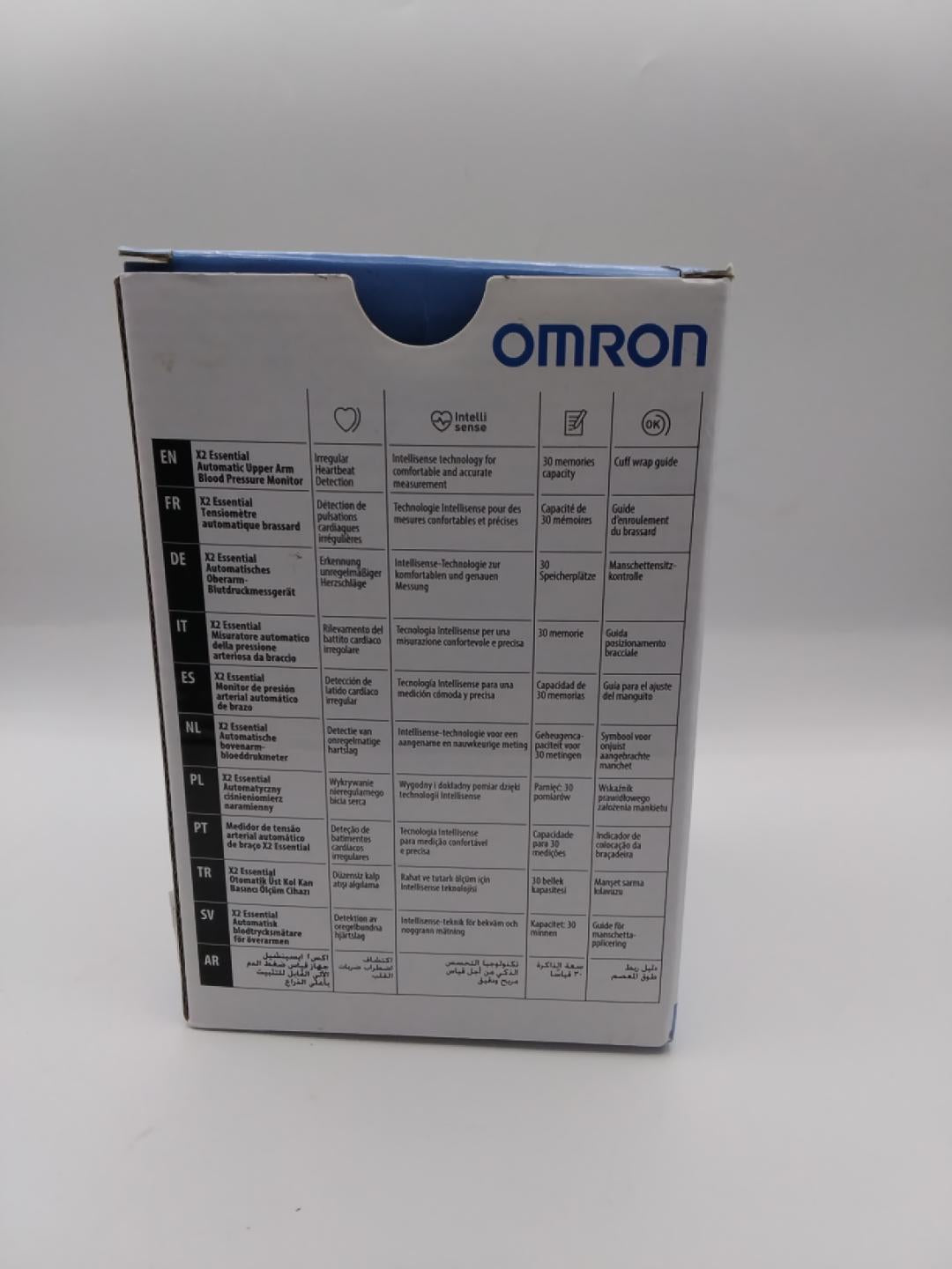 🩺OMRON X2 ESSENTIAL HEM-7188-EO, MISURATORE DI PRESSIONE DA BRACCIO, CLINICAMENTE VALIDATO, INTELLISENSE, RILEVAMENTO BATTITO IRREGOLARE E MOVIMENTI, MEMORIA 30 LETTURE, BRACCIALE 22-32 CM, 4 PILE AA INCLUSE, NUOVO