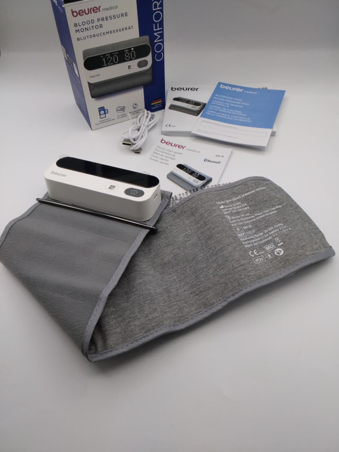 🩺BEURER BM 59 BLUETOOTH, MISURATORE DI PRESSIONE DA BRACCIO SENZA TUBI E CAVI, INTELLI WRAP 22-42 CM, RILEVAMENTO ARITMIE, INDICATORE RISCHIO LED, APP HEALTHMANAGER PRO, BATTERIA RICARICABILE, NUOVO