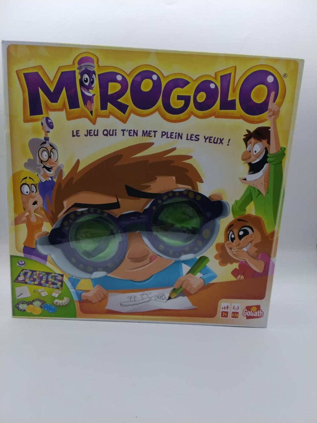 🎲 MIROGOLO GOLIATH, GIOCO DI SOCIETÀ CON OCCHIALI DEFORMANTI, 7+ ANNI, FRANCESE, NUOVO