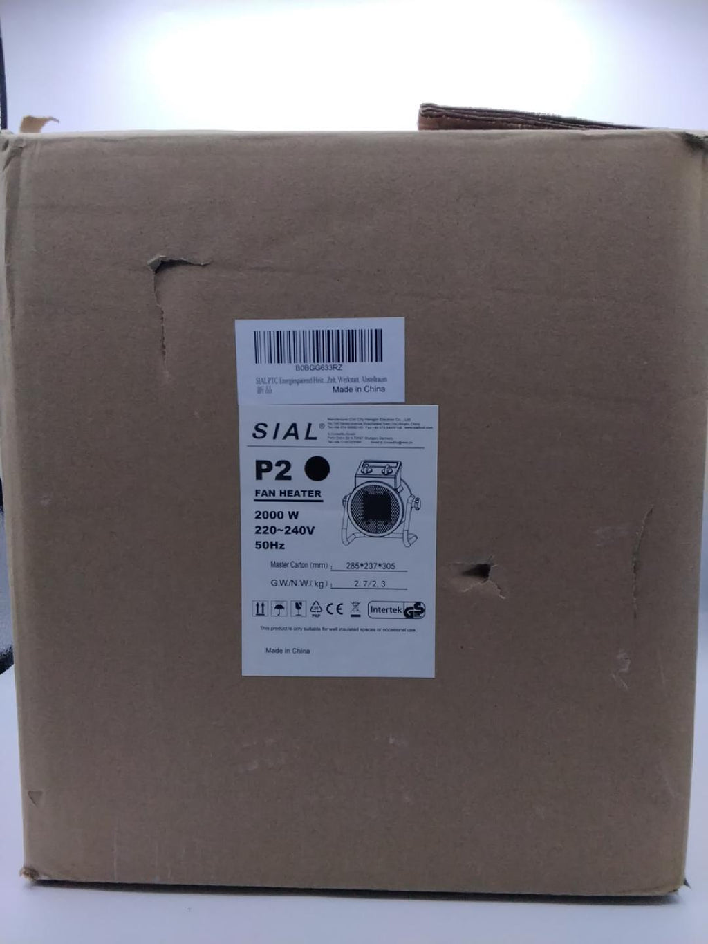 🔥 SIAL P2, TERMOVENTILATORE CERAMICO PTC 2000W, 220-240V, TERMOSTATO, NUOVO