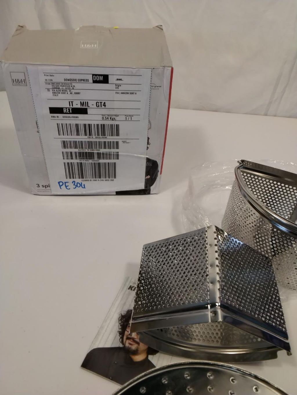 🍝 H&H ALESSANDRO BORGHESE, CESTELLO IN ACCIAIO INOX A 3 SPICCHI, Ø18 CM, PER COTTURA UNIFORME, NUOVO