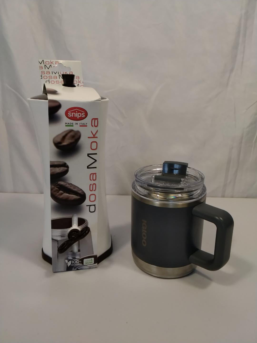 ☕ SNIPS DOSAMOKA + IGLOO, COMBO DOSATORE CAFFÈ PER MOKA E TAZZA TERMICA, NUOVI