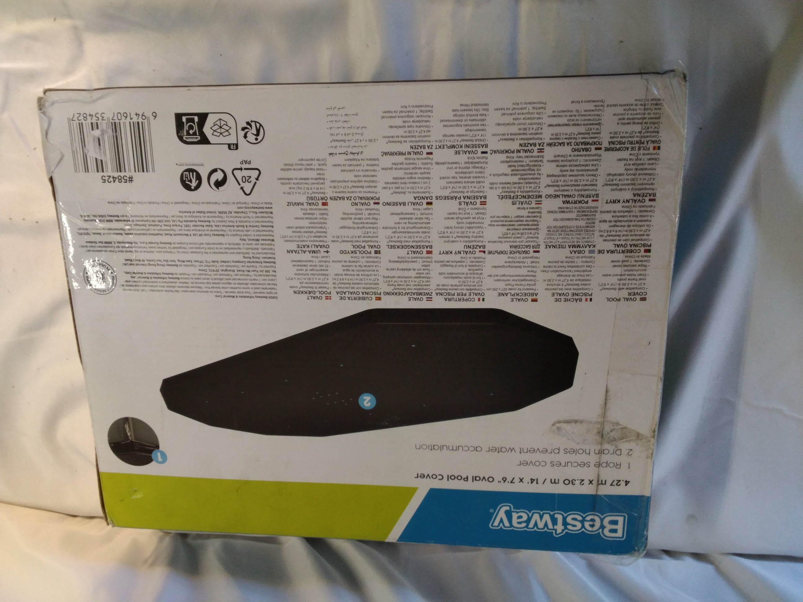 Bestway Copertura per Piscina Ovale 4,27 x 2,30 m | Telo di Copertura Originale | Nuovo