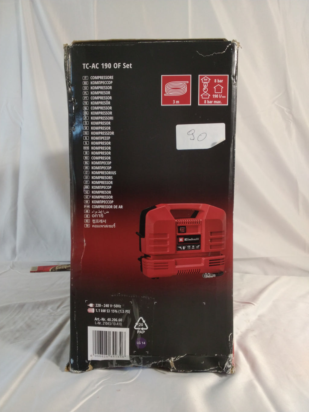 Compressore Portatile Einhell TC-AC 190 OF Set 1100W 8 Bar | Kit Completo/nuovo