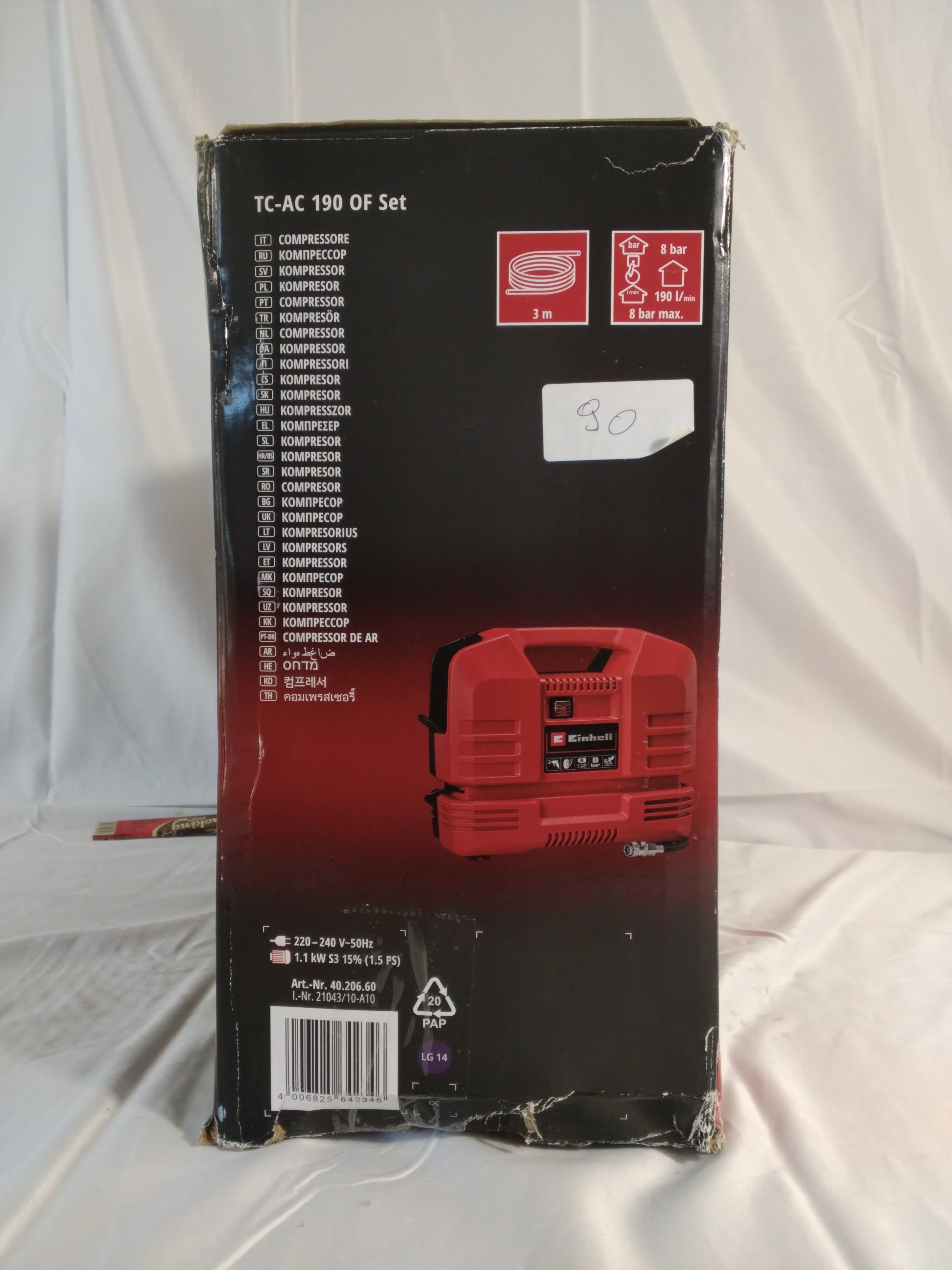 Compressore Portatile Einhell TC-AC 190 OF Set 1100W 8 Bar | Kit Completo/nuovo