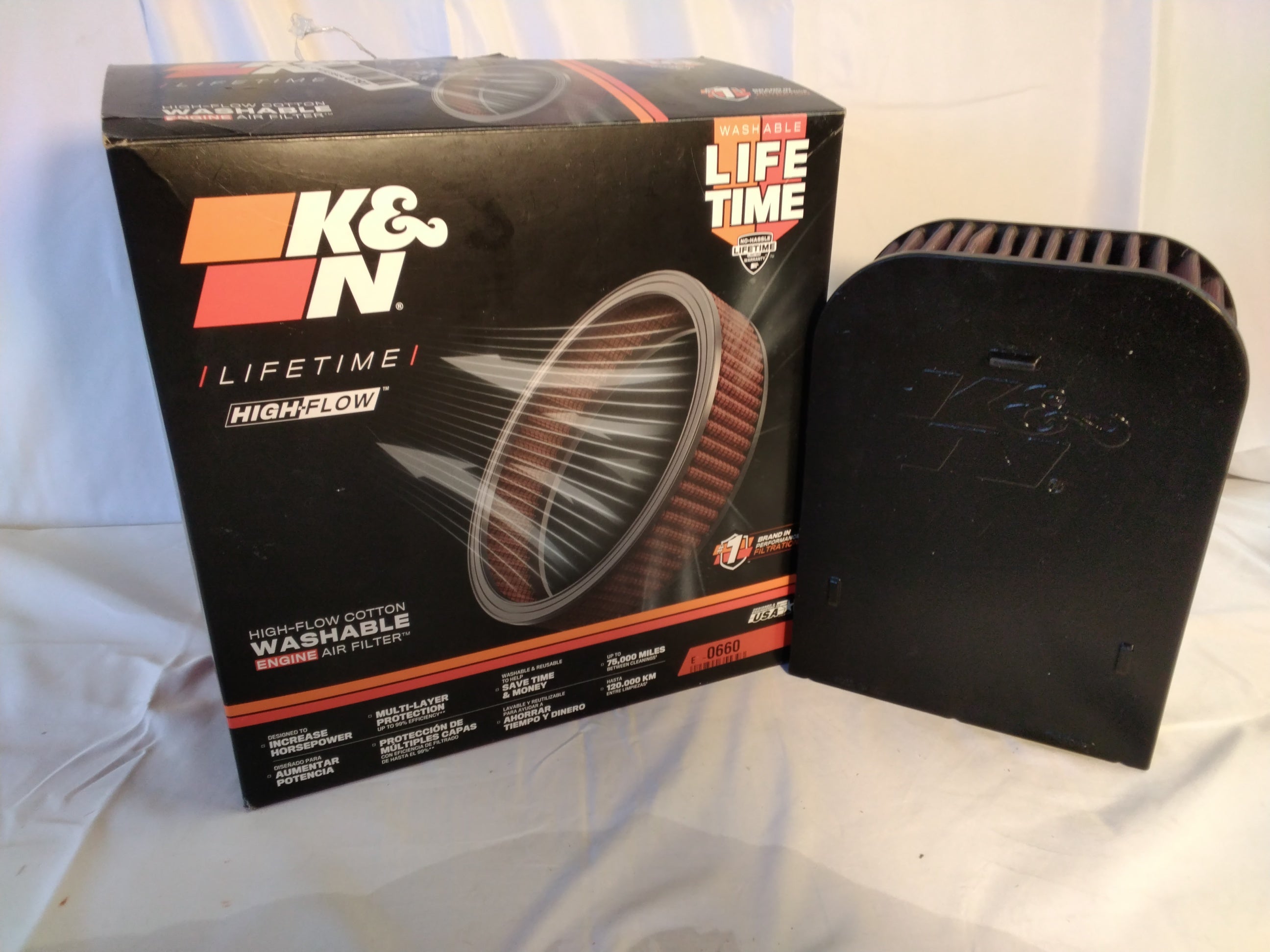 K&N High-Flow Engine Air Filter E-0660 | Filtro Aria Sportivo Lavabile | Nuovo